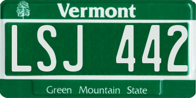 VT license plate LSJ442