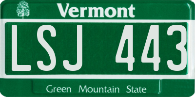 VT license plate LSJ443