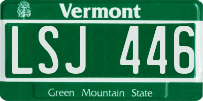 VT license plate LSJ446