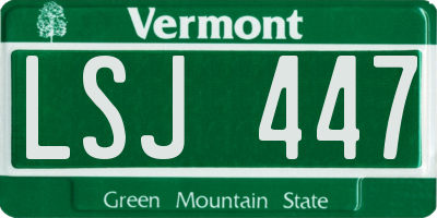 VT license plate LSJ447