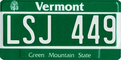 VT license plate LSJ449