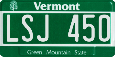 VT license plate LSJ450