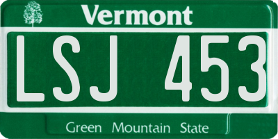 VT license plate LSJ453