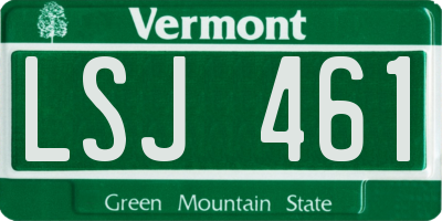 VT license plate LSJ461