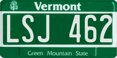 VT license plate LSJ462