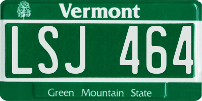 VT license plate LSJ464