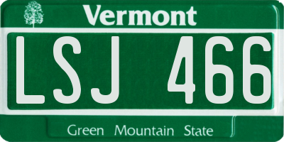 VT license plate LSJ466