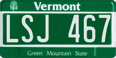 VT license plate LSJ467