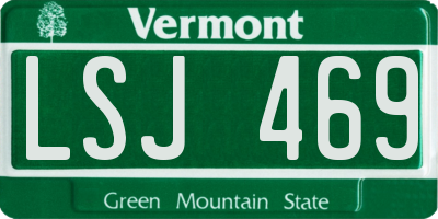 VT license plate LSJ469