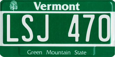 VT license plate LSJ470