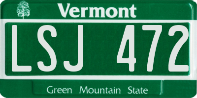 VT license plate LSJ472