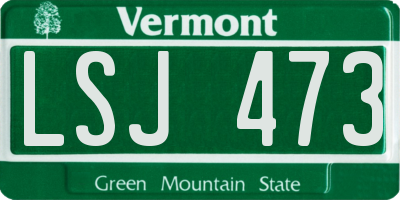 VT license plate LSJ473