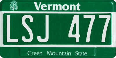 VT license plate LSJ477
