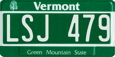 VT license plate LSJ479