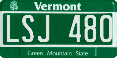 VT license plate LSJ480