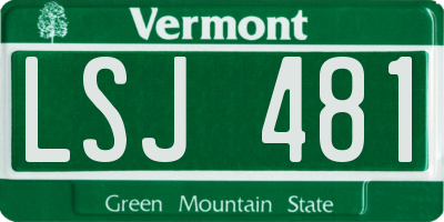 VT license plate LSJ481