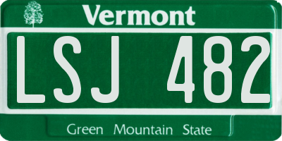 VT license plate LSJ482