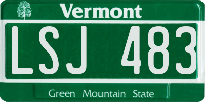 VT license plate LSJ483