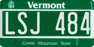 VT license plate LSJ484