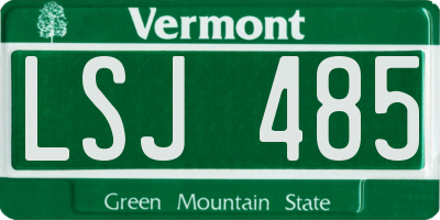 VT license plate LSJ485