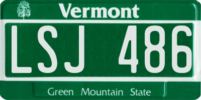 VT license plate LSJ486