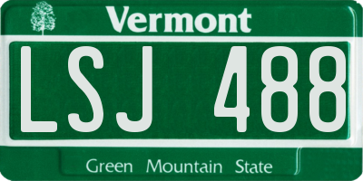 VT license plate LSJ488