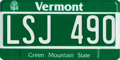VT license plate LSJ490