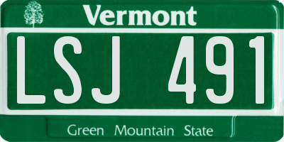 VT license plate LSJ491