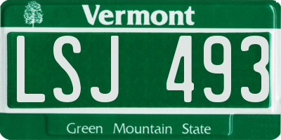 VT license plate LSJ493