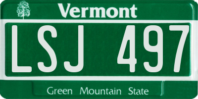 VT license plate LSJ497