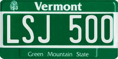 VT license plate LSJ500