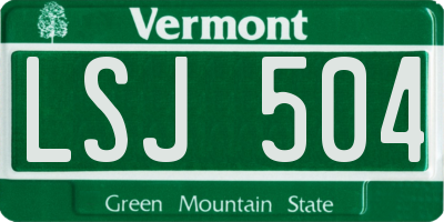 VT license plate LSJ504