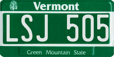 VT license plate LSJ505