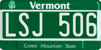 VT license plate LSJ506
