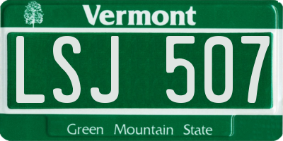 VT license plate LSJ507