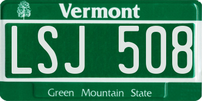 VT license plate LSJ508