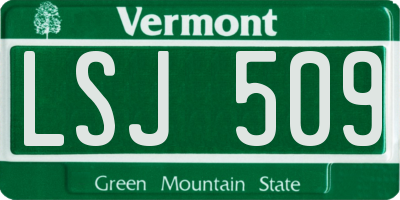 VT license plate LSJ509