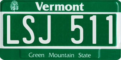 VT license plate LSJ511