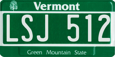VT license plate LSJ512