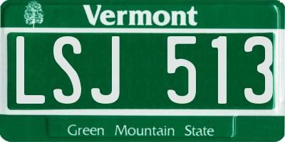 VT license plate LSJ513