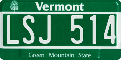 VT license plate LSJ514