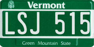 VT license plate LSJ515