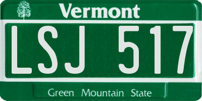 VT license plate LSJ517
