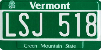 VT license plate LSJ518