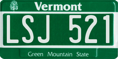 VT license plate LSJ521