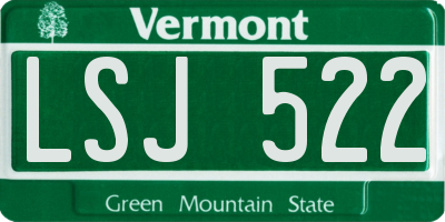 VT license plate LSJ522