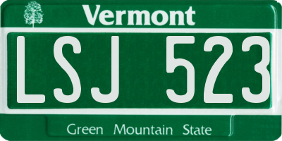 VT license plate LSJ523