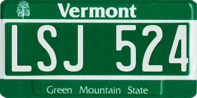 VT license plate LSJ524