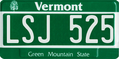 VT license plate LSJ525