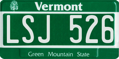 VT license plate LSJ526